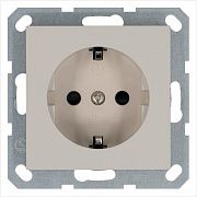 Розетка 1-м Shuko 16А IP20 с заземл. защ. шторки механизм тауп Jasmart G5501T