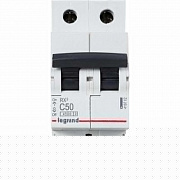 Выключатель автоматический модульный 2п C 50А 4.5кА RX3 ИЭК Leg 419702
