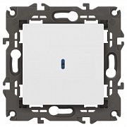 Выключатель 1-кл. СП Elegance 14-1102-01 10А IP20 250В 10AX с подсветкой механизм бел. Эра Б0034215
