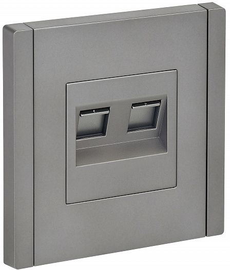 IEK FORTE&PIANO Сталь Розетка двойная RJ11+RJ45 кат.5E FP535