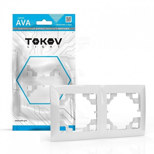 Рамка 2-м AVA бел. TOKOV ELECTRIC TKL-AV-RM2-C01