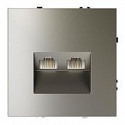 Розетка компьютерная 2-м СП S70 RJ45 + RJ45 кат.6 механизм шелк Voltum VLS060204