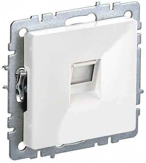 Розетка компьютерная  RJ45 кат.6 BRITE  бел. IEK BR-K10-2-K01