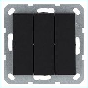 Выключатель 3-кл. 10А IP20 механизм черн. матовый soft touch Jasmart G3031PB