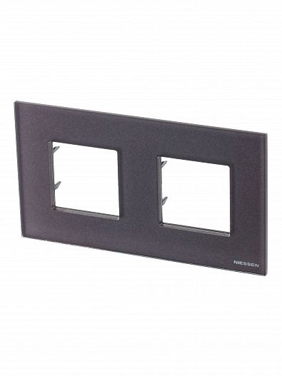 Рамка 2-м 2мод. Zenit стекло кофейное ABB 2CLA227200N3701