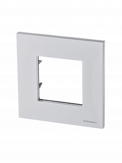 Рамка 1-м 2мод. Zenit матовый хром ABB 2CLA227100N1101