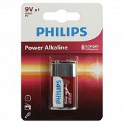 Элемент питания алкалиновый "крона" 6LR61 9В Power (блист. 1шт) Philips Б0062717