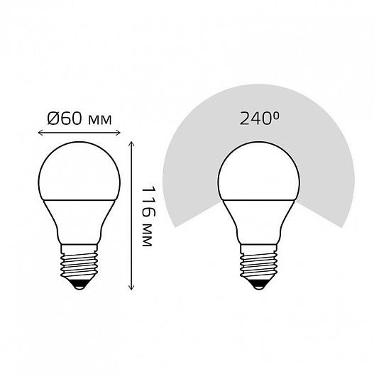 Лампа светодиодная Black 12Вт A60 3000К тепл. бел. E27 1150лм GAUSS 102502112