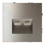 Розетка компьютерная встраиваемая VOLTUM S70 двойная RJ45+RJ45 кат.6, (шелк)