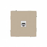 Розетка компьютерная 1-м KANT RJ45 кат.6A без шторки ванильн. марципан DKC 7015673