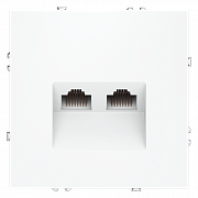 Розетка компьютерная встраиваемая VOLTUM S70 двойная RJ45+RJ45 кат.6, (белый матовый)