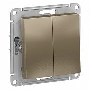 Systeme Electric AtlasDesign Шампань Выключатель 2-клавишный с самовозвратом, сх.2, 10А, механизм