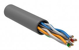Кабель витая пара U/UTP кат.6 4х2х23AWG solid CU PVC сер. (м) ITK LC1-C604-111