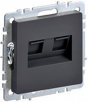 Розетка 2-м  BRITE RJ11+RJ45 кат.5E   графит IEK BR-KT20-O-1-K53