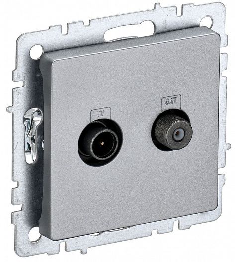 Розетка телевизионная TV/SAT 2-м Brite алюм. IEK BR-AF20-O-K47