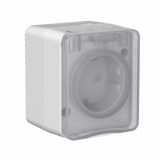 Systeme Electric AtlasDesign Profi54 Наруж Серый Розетка с/з со шт. 16А 250В