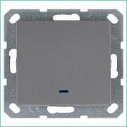 Выключатель 1-кл. 10А IP20 с подсветкой механизм алюм. Jasmart G3011NS