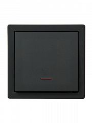 Выключатель 1-кл. ОП LETO 10А IP20 с индикацией черн. бархат LEZARD 752-4200-111