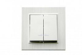 Выключатель 2-клав. с подсветкой Karea LINE STAR жемчуж. Makel 86100023