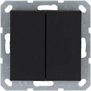 Кнопка 2-кл. 10А IP20 с переключающим контактом механизм черн. матов. soft touch Jasmart G3020PB
