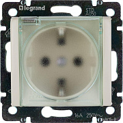 Механизм розетки 1-м СП Valena 16А IP44 2P+E защ. шторки с крышкой немецк. стандарт сл. кость Leg 774120