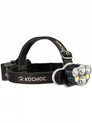 Фонарь налобный 2х4Вт T6 2х2Вт XPE 2x2Вт COB /Li-ion 2х1200мА.ч ABS пластик КОСМОС (KOC852Lit)