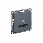 Розетка USB AtlasDesign тип C 65Вт QC PD высокоскор. ЗУ механизм грифель SE ATN000727