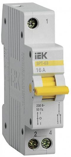 Выключатель-разъединитель трехпозиционный 1п ВРТ-63 16А IEK MPR10-1-016