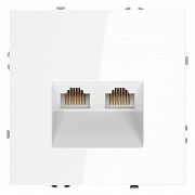 Розетка компьютерная 2-м СП S70 RJ45 + RJ45 кат.6 механизм бел. глянцевый Voltum VLS060201