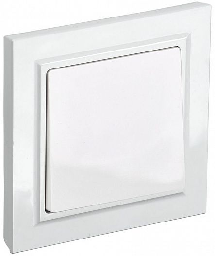 Выключатель 1-кл. BRITE  10А в сборе бел. IEK BR-V10-0-10-K01-F