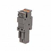 Штекер зажим push-in 2 точки подкл. 2.5кв.мм сер. DKC VPR-P-2.5-2