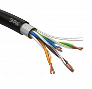 Кабель витая пара F/UTP кат.5e 4х2х24AWG solid CU PE OUTDOOR черн. Эра Б0044689