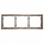 Рамка металлическая на 3 поста, S70 Metal (платина)