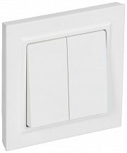 Выключатель 2-кл. СП BRITE ВСР10-2-0-БрАБ 10А в сборе арктич. бел. IEK BR-V20-0-10-K91-F