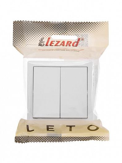 Выключатель 2-кл. ОП LETO бел. LEZARD 752-0200-101