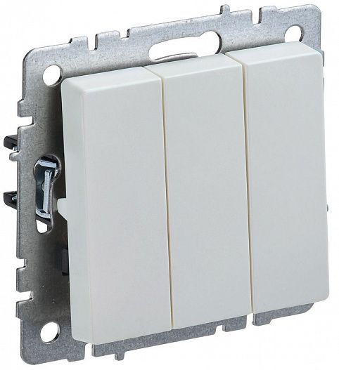 Выключатель 3-кл.  BRITE 10А жемчуж. IEK BR-V30-0-10-K36