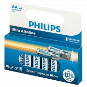 Элемент питания алкалиновый AA/LR6 1.5В Ultra (уп.8шт) Philips Б0064633