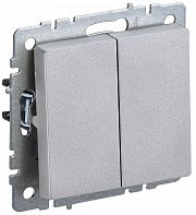 Выключатель проходной 2-кл.  BRITE  10А алюм. IEK BR-V22-0-10-K47