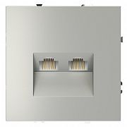 Розетка компьютерная встраиваемая VOLTUM S70 двойная RJ45+RJ45 кат.6, (сталь)