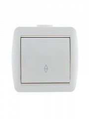 Переключатель проходной 1-кл. ОП Nata 10А IP20 бел. LEZARD 710-0200-105