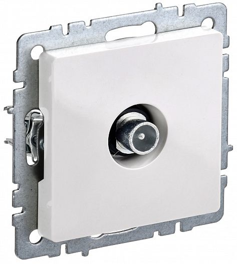 Розетка телевизионная проходная TV  Brite  бел. IEK BR-A10-P-K01