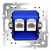 Механизм розетки компьютерной двойной RJ45+RJ45 кат.6, S70