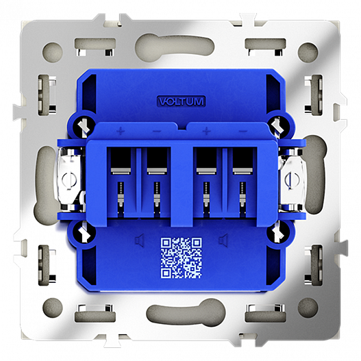 Розетка акустическая встраиваемая VOLTUM S70 4-местная, (сталь)