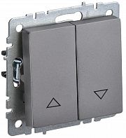 Выключатель жалюзи BRITE 10А сталь IEK BR-V15-0-10-K46
