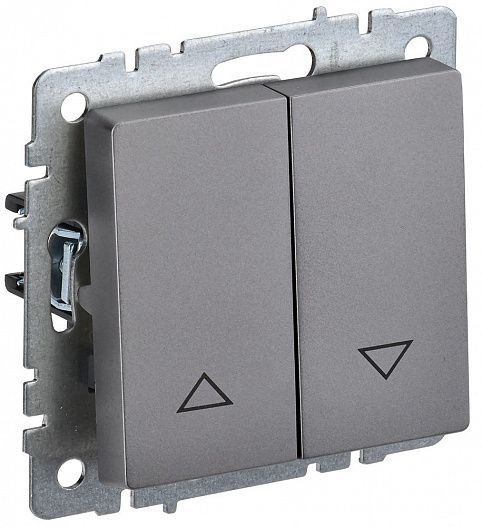 Выключатель жалюзи BRITE 10А сталь IEK BR-V15-0-10-K46