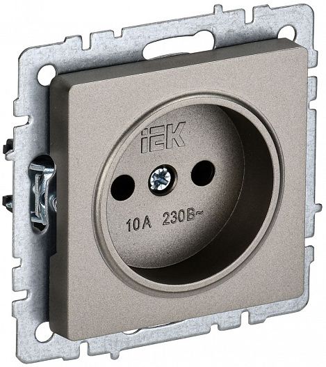 Розетка BRITE 10А без заземл. без защ. шторок шампань IEK BR-R10-10-K37