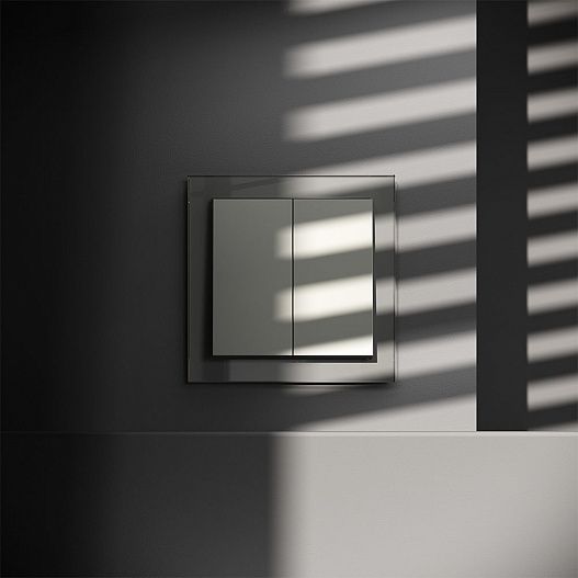 Выключатель встраиваемый VOLTUM S70 двухклавишный 10А, (сталь)