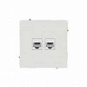 Розетка компьютерная 2-м KANT RJ45 кат.6A без шторки бел. песок DKC 7010674