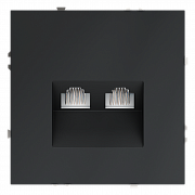 Розетка компьютерная встраиваемая VOLTUM S70 двойная RJ45+RJ45 кат.6, (графит)