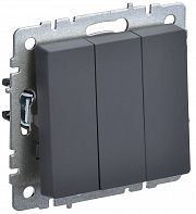 Выключатель 3-кл.  BRITE  10А графит IEK BR-V30-0-10-K53